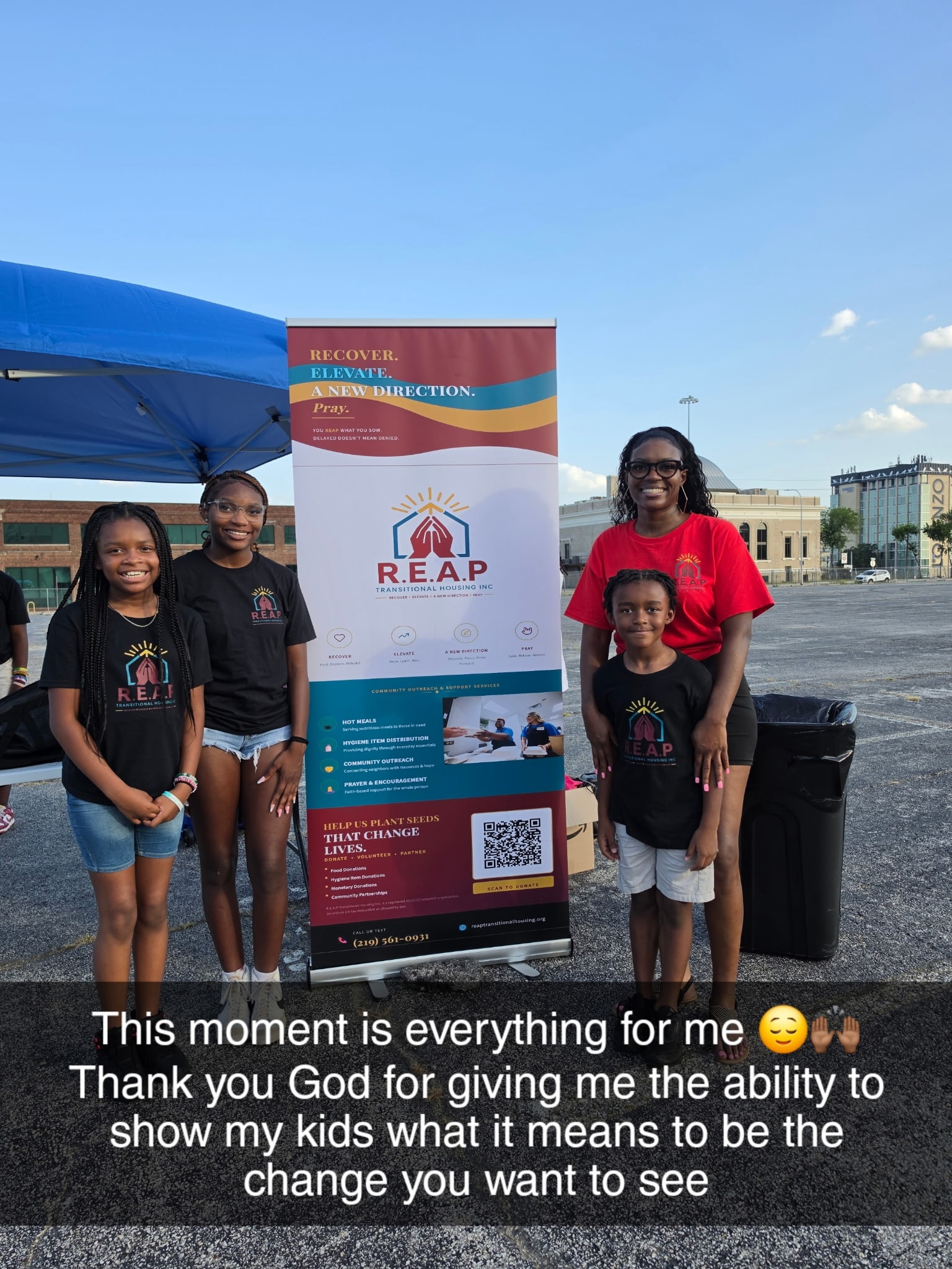 Founder with her children